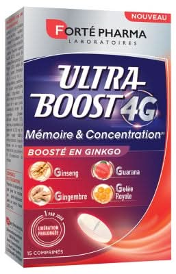 Forte Pharma Ultra Boost 4G - Ginseng, Gelée Royale, Gingembre, Guarana - Comprimés Effervescents - Neuf