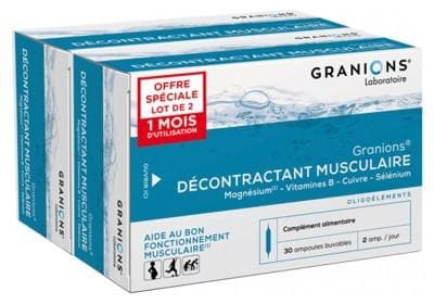 Granions Muscle Relaxer - Oligotherapy - 30 Drinkable Ampoules Granions