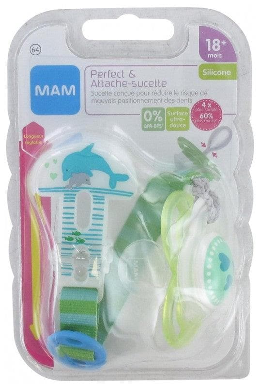 MAM Perfect Dummy & Dummy Holder Silicone 18 Months and + Model: Dolph