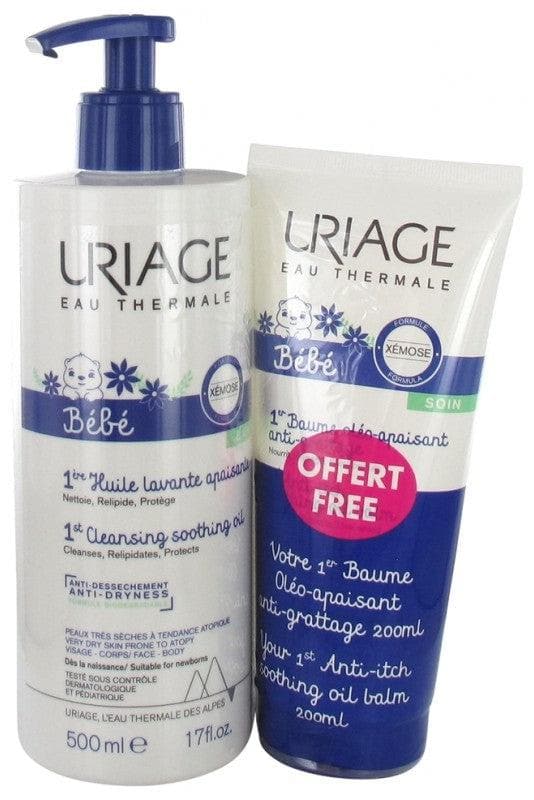 Uriage Baby 1st Cleansing Soothing Oil 500ml + 1st Oleo-Soothing Anti