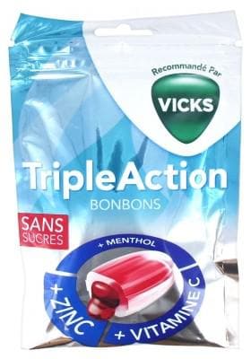 Vicks Triple Action Sugar Free with Vitamin C and Zinc 42g, Medicines
