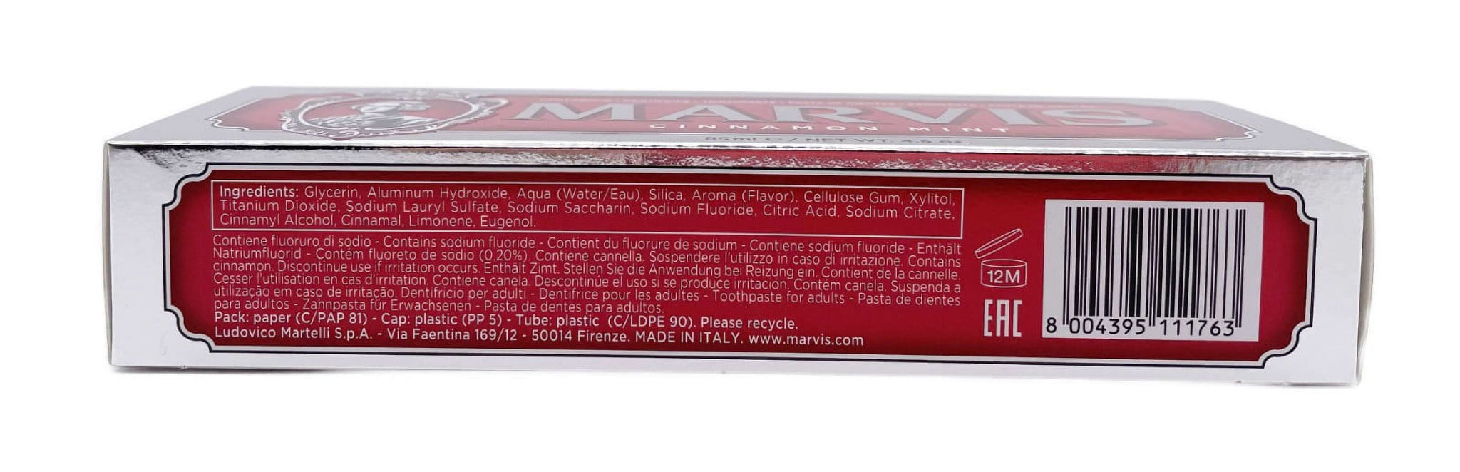 Marvis Cinnamon Mint Toothpaste 4.4 oz