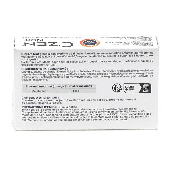 Bausch + Lomb C'Zen Night Melatonin 1 mg tablets