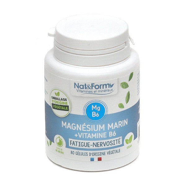 Nat & Form Marine Magnesium + Vitamin B6 Capsules - 40 capsules