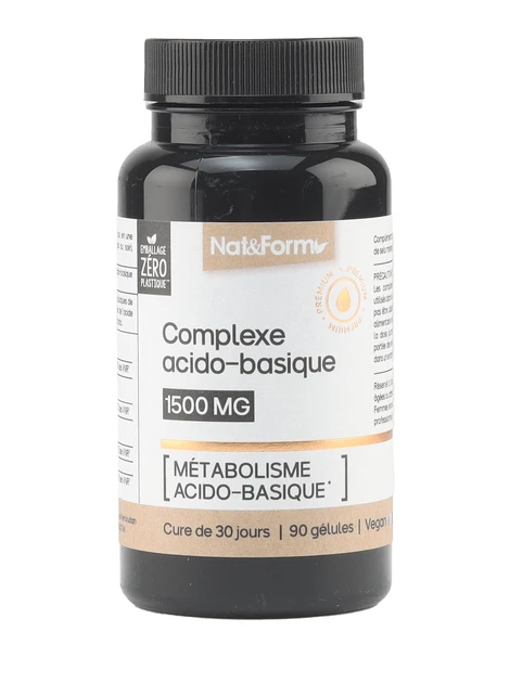 Nat & Form – Acid–Base Complex 1500 mg – 90 Vegan Capsules