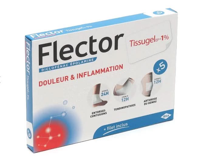 Flector Tissugel EP 1% Diclofenac Patch 10 x 14 cm – 5 Medicated Patch