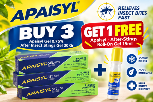 Apaisyl Gel 0.75% After Insect Stings Gel 30 Gr Special Offer: Buy 3 Get 1 + Apaisyl - Roll-On Gel 15ml Free!