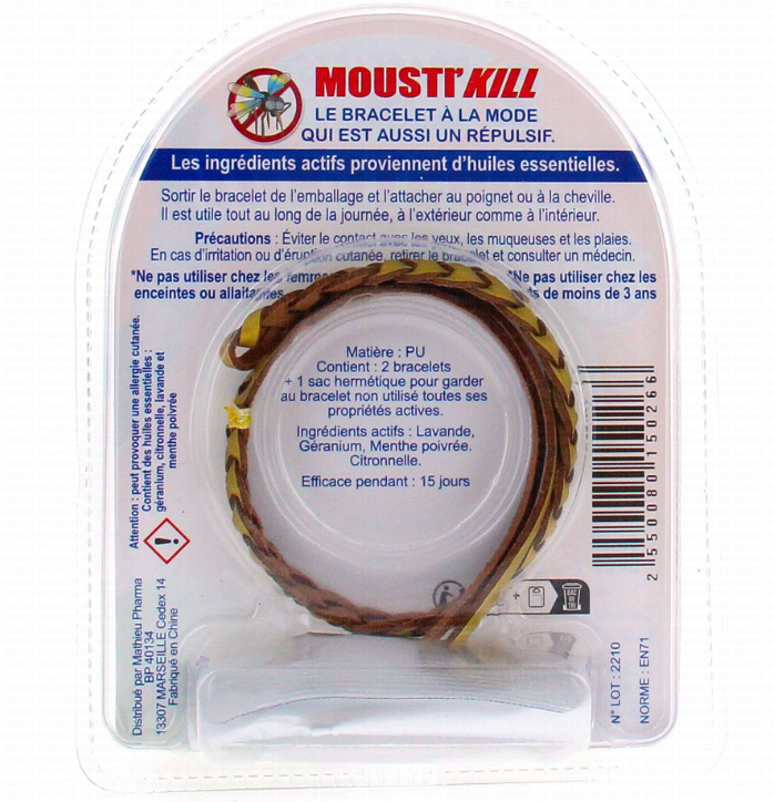 MOUSTI'KILL Mosquito repellent bracelets 1 pack of 2 Bracelets