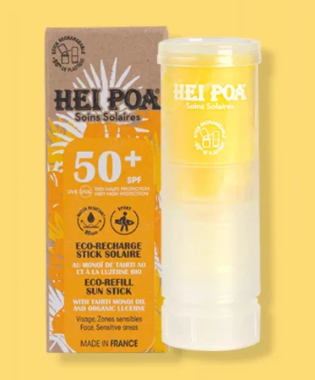 Hei Poa Sun Stick Face and Sensitive Areas SPF50+ 15 g & 1 x  Eco-Refill Stick