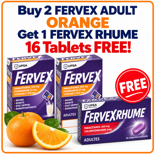 FERVEX Adult – 8 Sachets | Orange, Raspberry & Sugar-Free