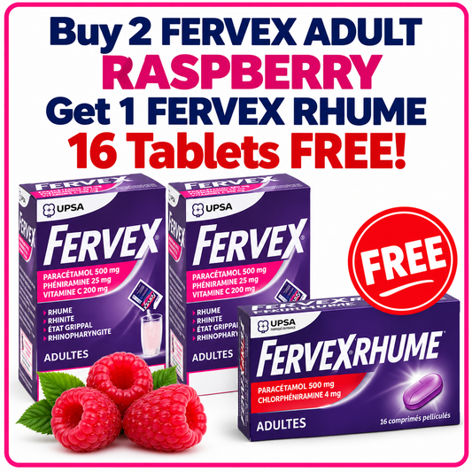 FERVEX Adult – 8 Sachets | Orange, Raspberry & Sugar-Free