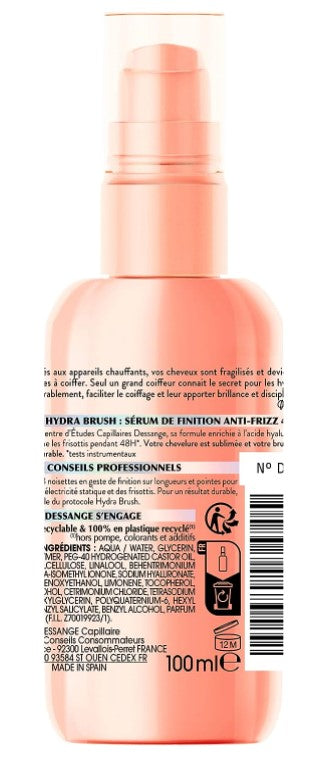 Dessange  Hydra Brush 48H Anti-Frizz Finishing Serum - Formula Enriched with Hyaluronic Acid - For All Hair Types 100 ml