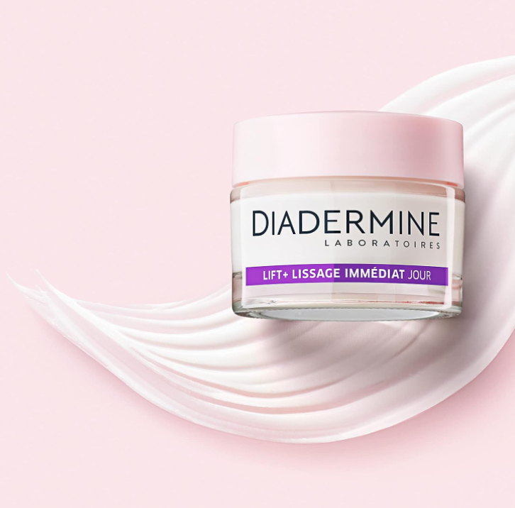 Diadermine - Lift+ Immediate Smoothing - Ultra-Tightening Anti-Wrinkle Face Day Cream - Firming Care - Plant Pro-Collagen and active soya - 90% ingredients of natural origin - 50 ml jar