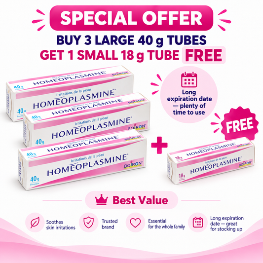 Homeoplasmine Special Offer:  Buy 3 Large Tubes, Get 1 Free Small Tube