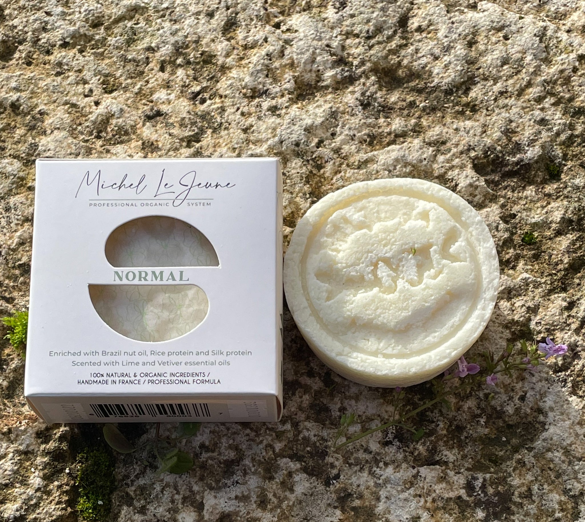 Michel LeJeune Normal Hair Professional Solid Shampoo Bar 80 Gr. +  Free Hand Made Shampoo Bag