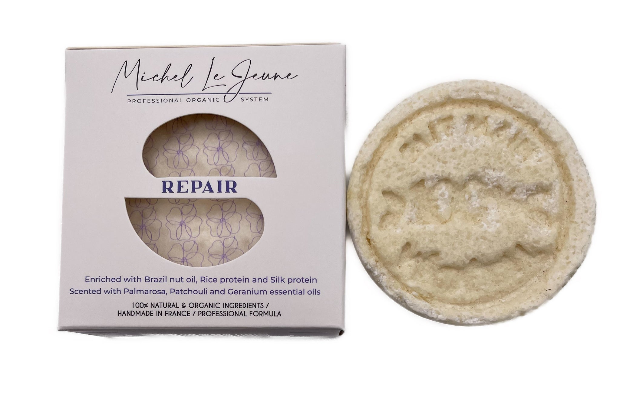 Michel LeJeune Repair Professional Solid Shampoo Bar 80 Gr. +  Free Hand Made Shampoo Bag