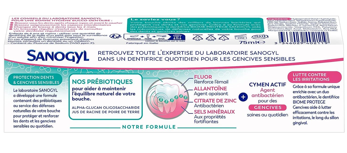 Sanogyl Biome Toothpaste Protects Gum Care 75 ml