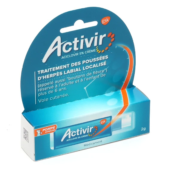 Activir 5% Cream for Cold Sores With Easy to Use Pump