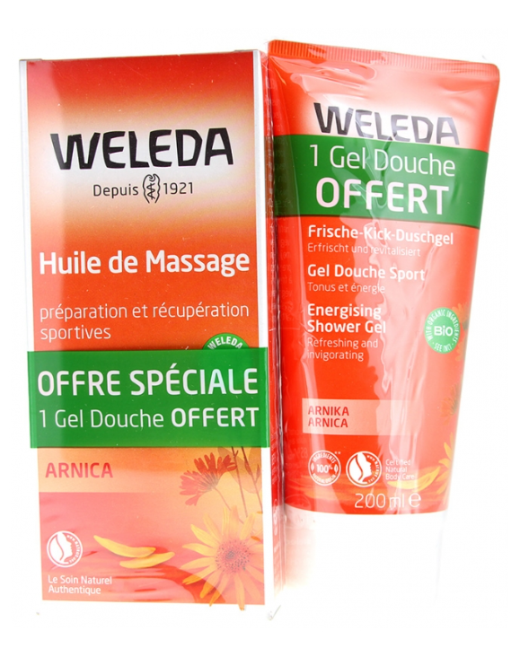 Weleda Arnica Massage Oil 200 ml + Arnica Sport Shower Gel 200 ml