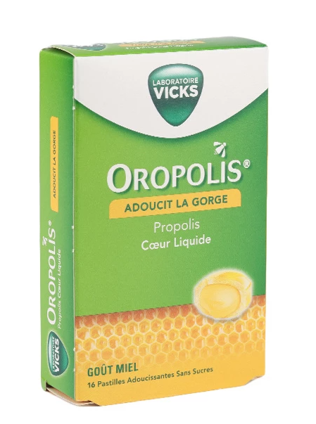 Vicks Oropolis Liquid Center Pastilles – Honey Flavor (16 Pastilles)