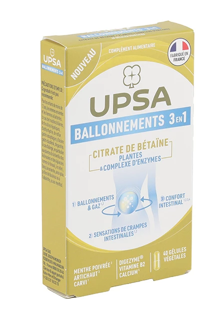 UPSA Bloating 3 in 1 Capsules - 40 Capsules