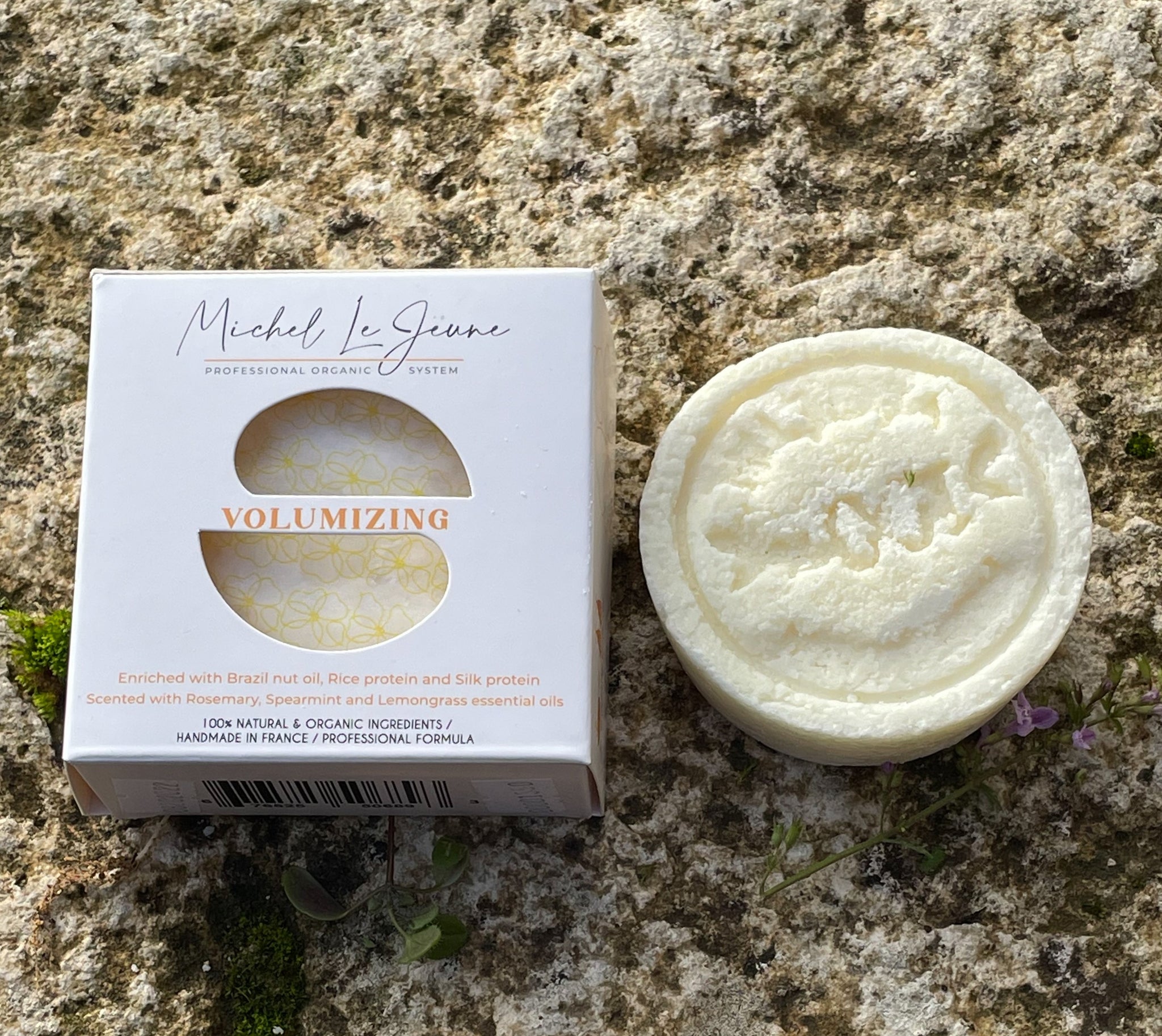 Michel LeJeune Volumizing Professional Solid Shampoo Bar 80 Gr. +  Free Hand Made Shampoo Bag