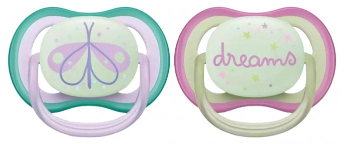 Avent Ultra Air Nighttime 2 Orthodontic Soothers 0-6 Months