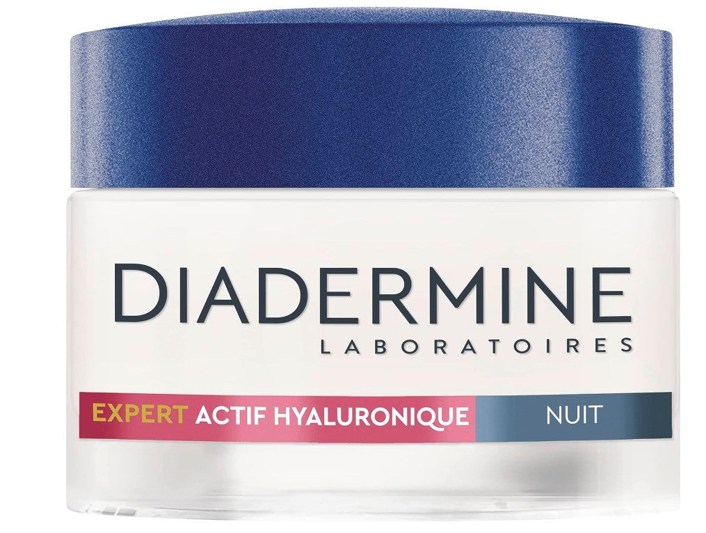 Diadermine - Expert Night Cream - Plumping Care with Hyaluronic Acid - Targets Wrinkles - Plumps the Skin - Mature and Dry Skin - 98% Ingredients of Natural Origin - 50 ML