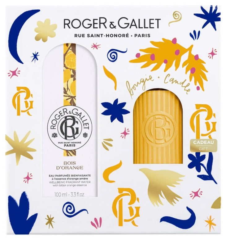 Roger & Gallet Bois D'Orange Eau Parfumée Bienfaisante Gift Set 100 ml + Free 75g Scented Candle