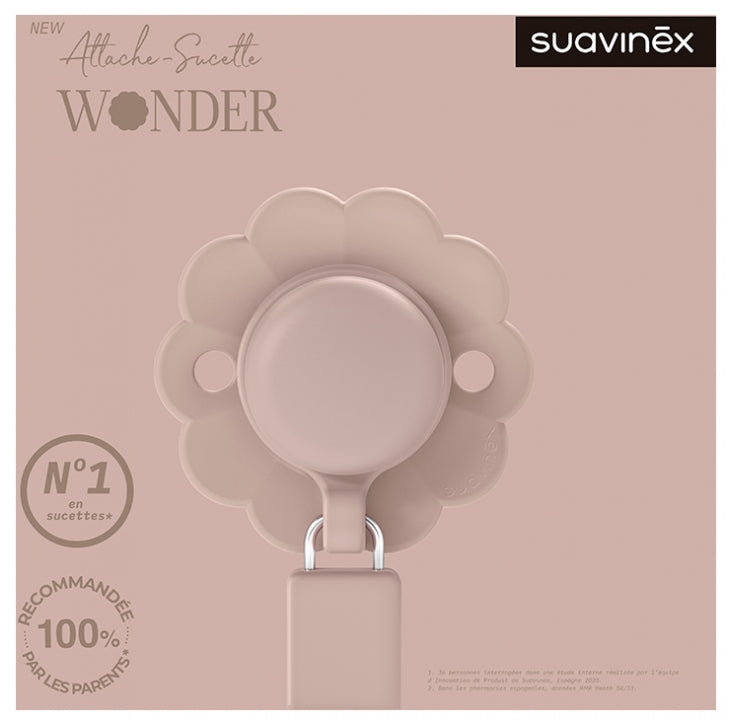 Suavinex Silicone Pacifier Clip 0 Months and Up - Model: Mauve Pink