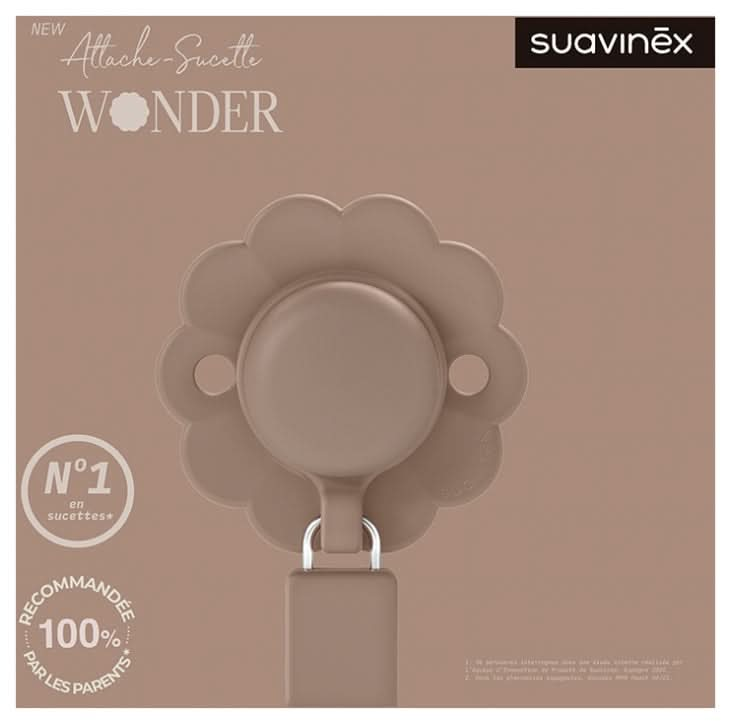 Suavinex Silicone Pacifier Clip 0 Months and Up  - Model: Brown