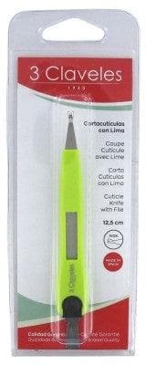 3 Claveles - Cuticle Cutter With File - Colour: Green