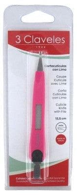 3 Claveles - Cuticle Cutter With File - Colour: Pink