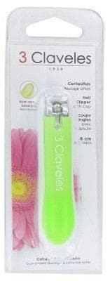 3 Claveles - Nail Clippers With Cap 8cm - Colour: Green