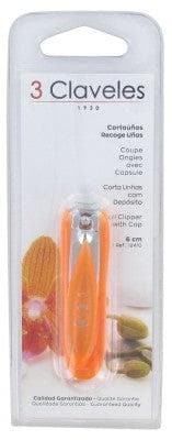 3 Claveles - Nail Clippers With Cap - Colour: Orange