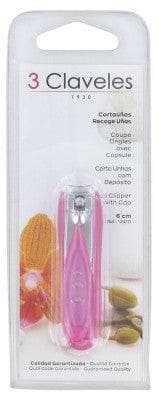 3 Claveles - Nail Clippers With Cap - Colour: Pink