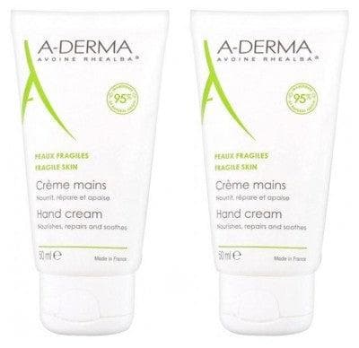 A-DERMA - Hand Cream Fragile Skins 2 x 50ml