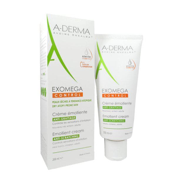 ADerma Emollient Balm Exomega Control Anti-Itching Cream Soothes Dry, Atopy-Prone Skin Starting From Birth (200 ml / 6.76 fl. oz)
