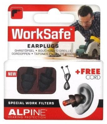 Alpine Hearing Protection - Worksafe Earplugs + Free Cord