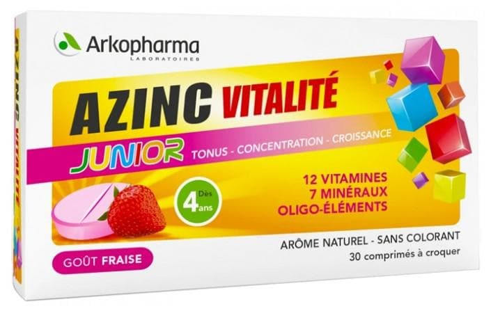 Arkopharma Azinc Vitality Junior 30 Tablets Taste: Strawberry