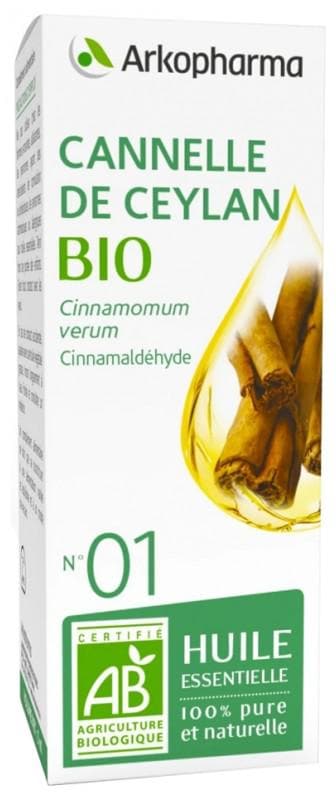 Arkopharma Organic Essential Oil Ceylon Cinnamon (Cinnamomum Verum) n°01 5ml