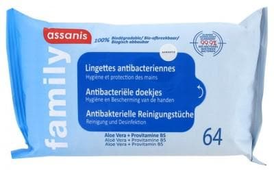 Assanis - Family Antibacterial Wipes 64 Wipes