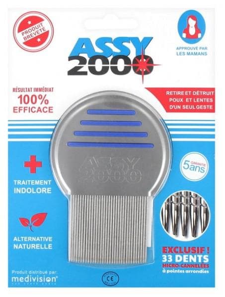 Assy 2000 - Metal Lice Comb - Colour: Blue