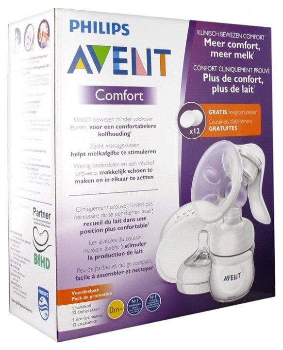 Avent Manual Breast Pump + 12 Breastfeeding Pads Offered