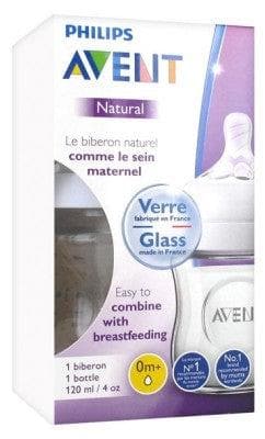 Avent - Natural Glass Baby Bottle 120ml 0 Month and +