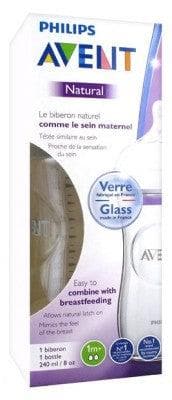 Avent - Natural Glass Baby Bottle 240ml 1 Month and +