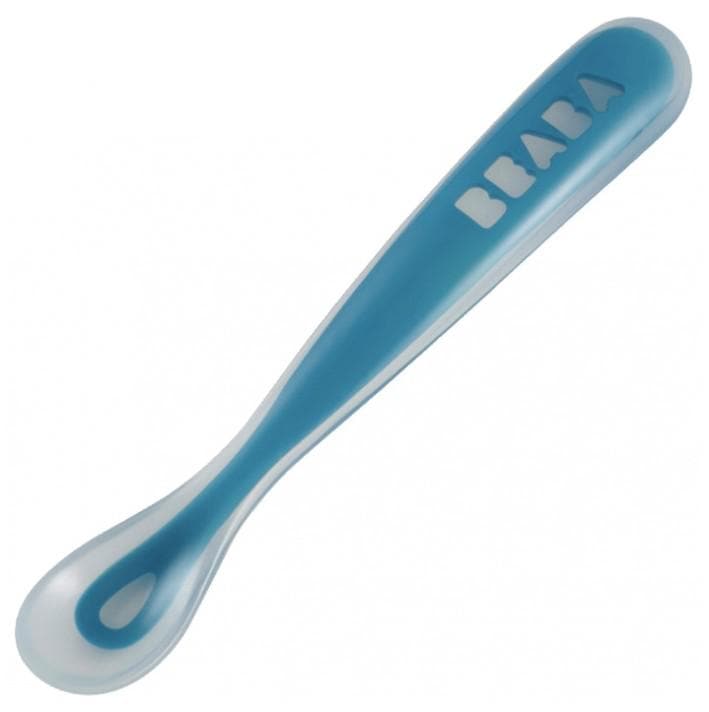 Béaba 1st Meal Silicone Spoon 4 Months and + Colour: Blue