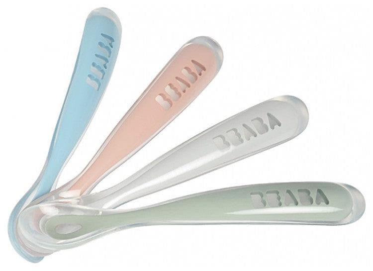 Béaba 4 1st Meal Silicone Spoons 4 Months and + Colour: Eucalyptus