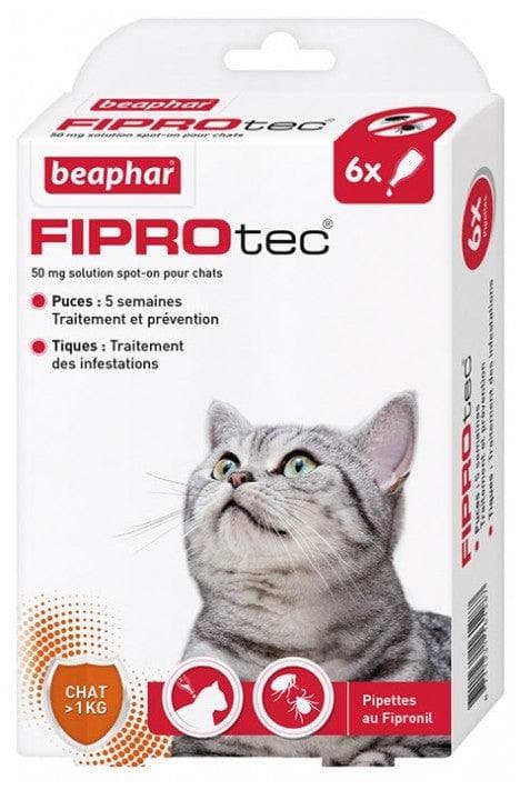 Beaphar Fiprotec 50 mg Spot-on Solution Cats 6 Pipettes of 0,50ml