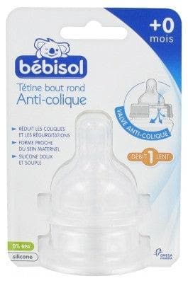 Bébisol - 2 Teats Rond End Anti-Colic Flow 1 +0 Months